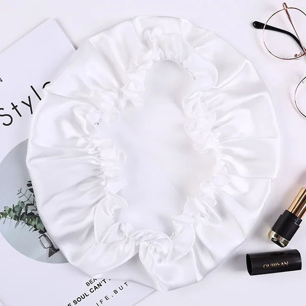 Bonnet de nuit cheveux courts en soie de mûrier