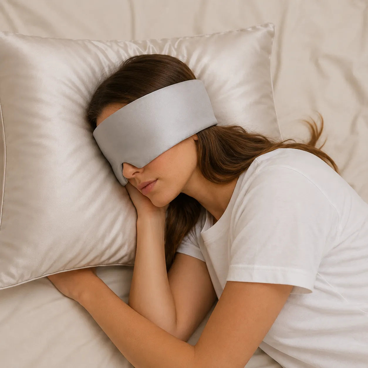 Masque de nuit en soie de mûrier