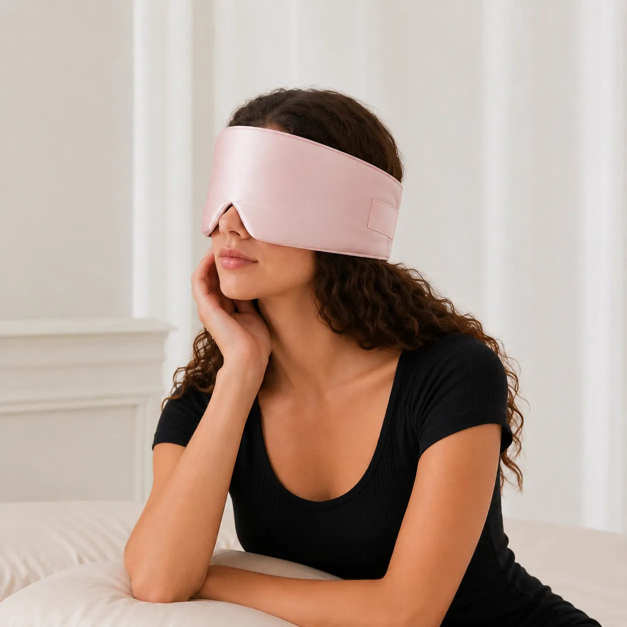 Masque de nuit en soie de mûrier